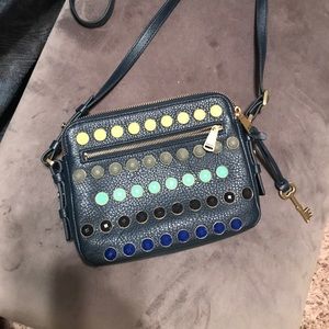Fossil studded gem crossbody