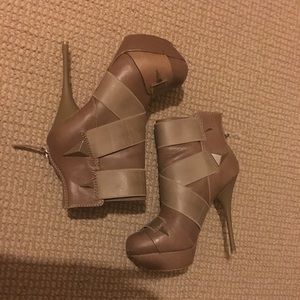 LAMB platform tan booties. Worn one season. Size 7