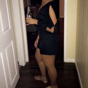 All black romper.