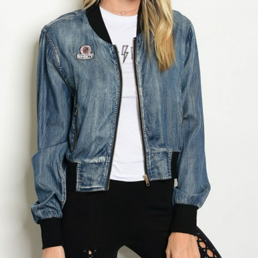 Soft denim bomber jacket