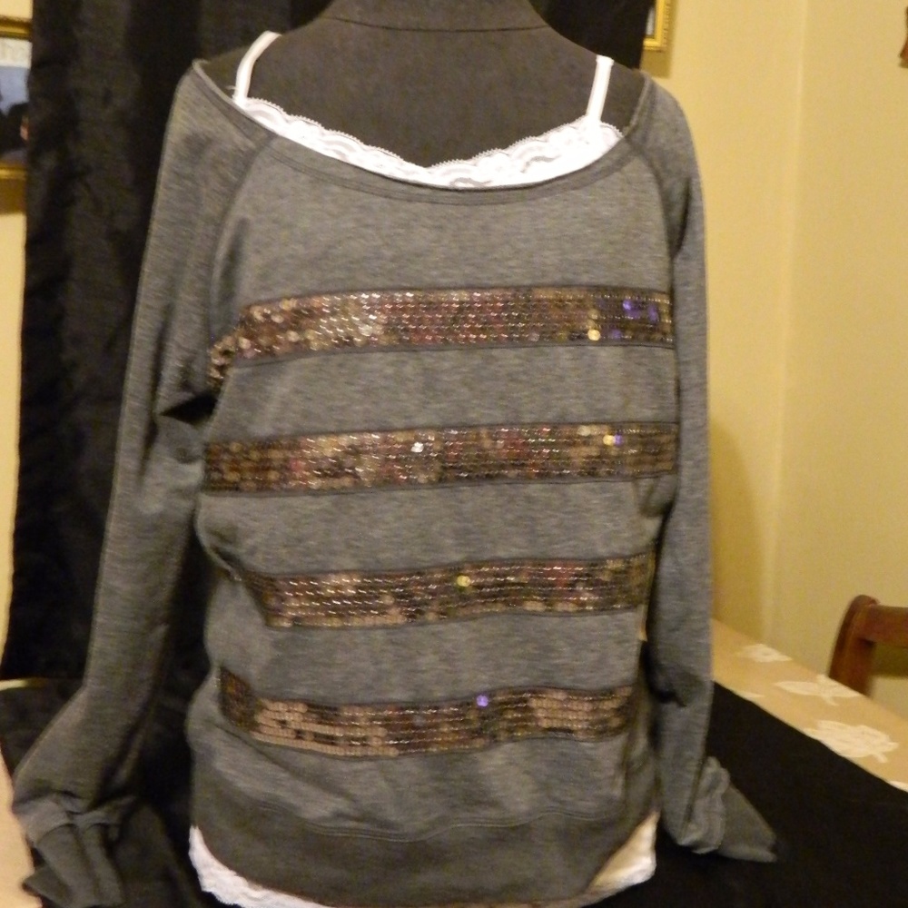 Sugar Rush Sequin Stripe Jersey Top