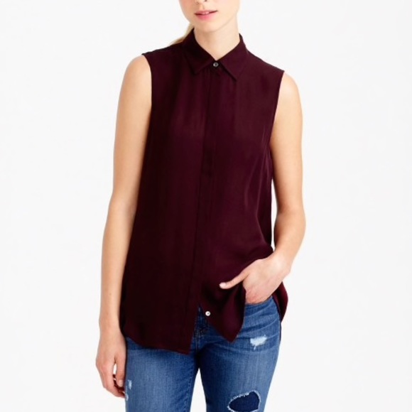 Silk sleeveless button down blouse Clearance