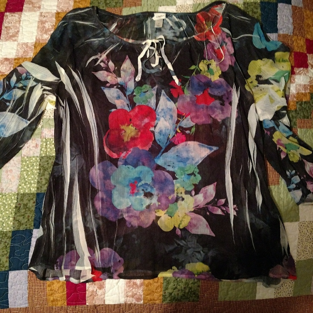 Beautiful plus size sheer blouse