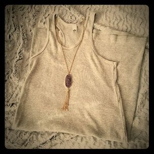 American Apparel grey rib knit tank dress