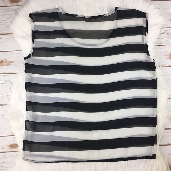 Sheer Striped Blouse - Picture 6 of 7