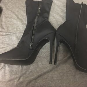 Black high heel booties