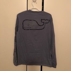 Vineyard vines whale t gray / blue long sleeve