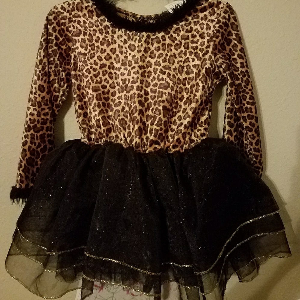 Cheetah cat costume girl size 4-5T