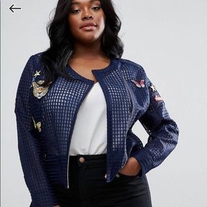 Asos Curve Mesh Jacket with patches