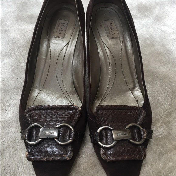 Furla brown suede pumps - Picture 1 of 3
