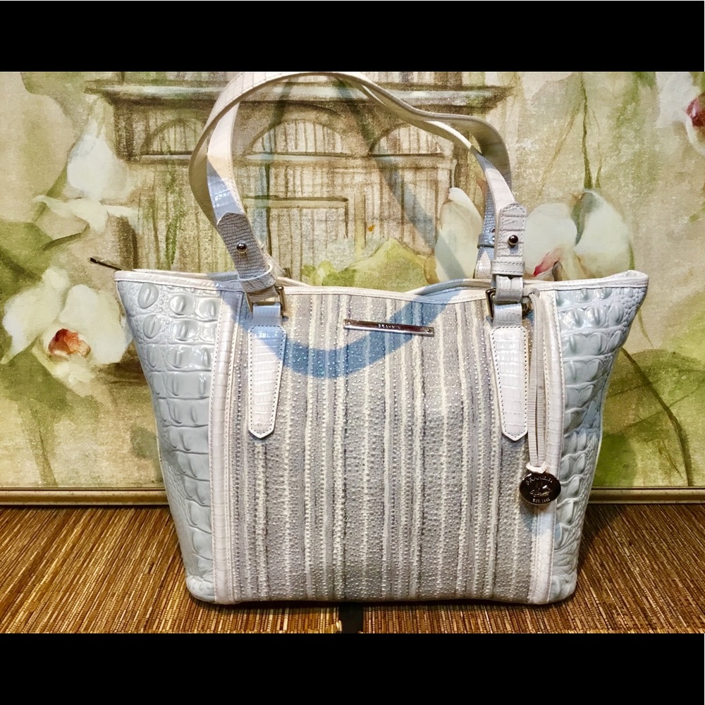 AUTH BRAHMIN SEA GLASS GENUINE LEATHER HANDBAG