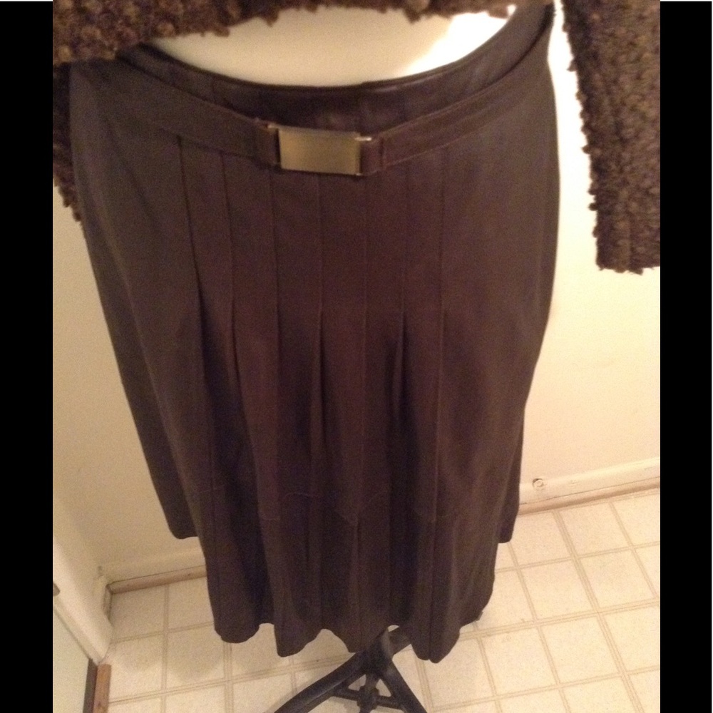 Brown Leather Skirt