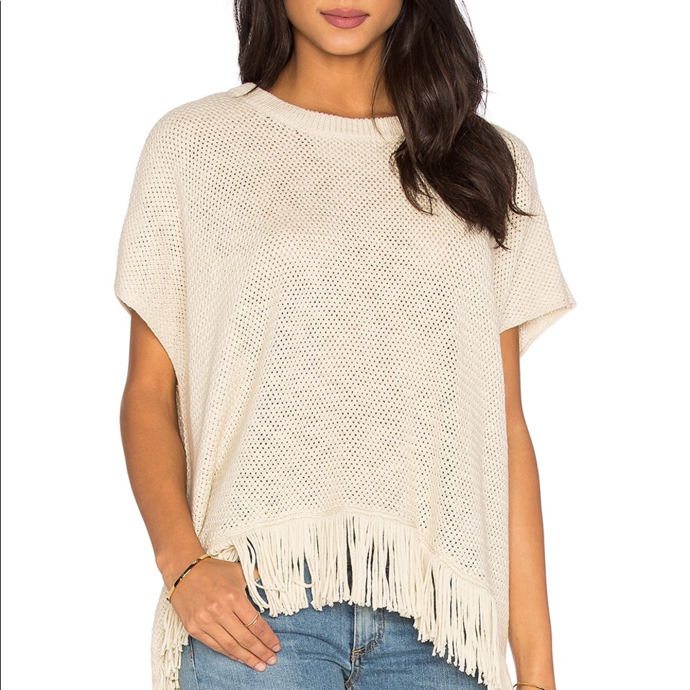 Michael Stars Boho Fringe Cotton Poncho SZ XS/S