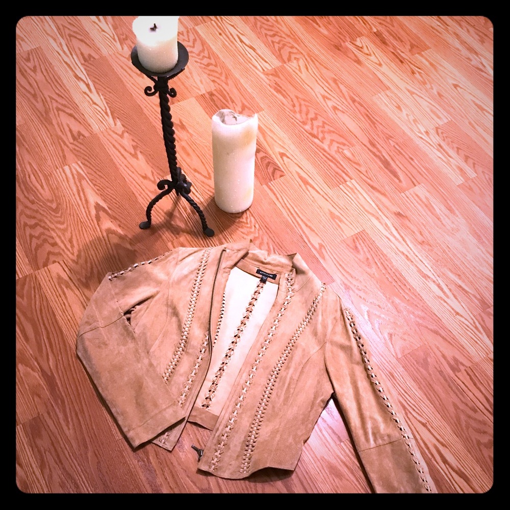 🌻Suede Vinyage jacket