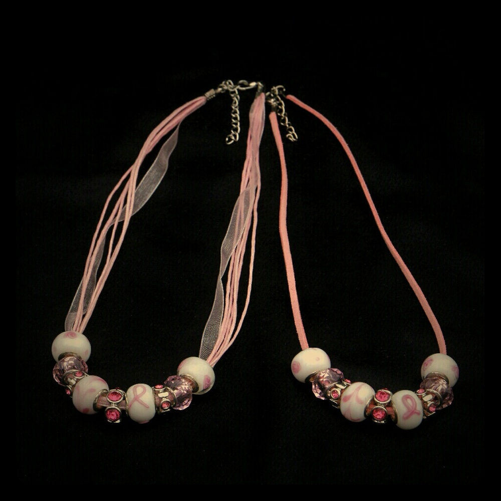 Breast cancer awareness month necklaces