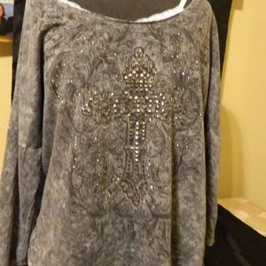 Maurices Ladder Open Back Distressed Top