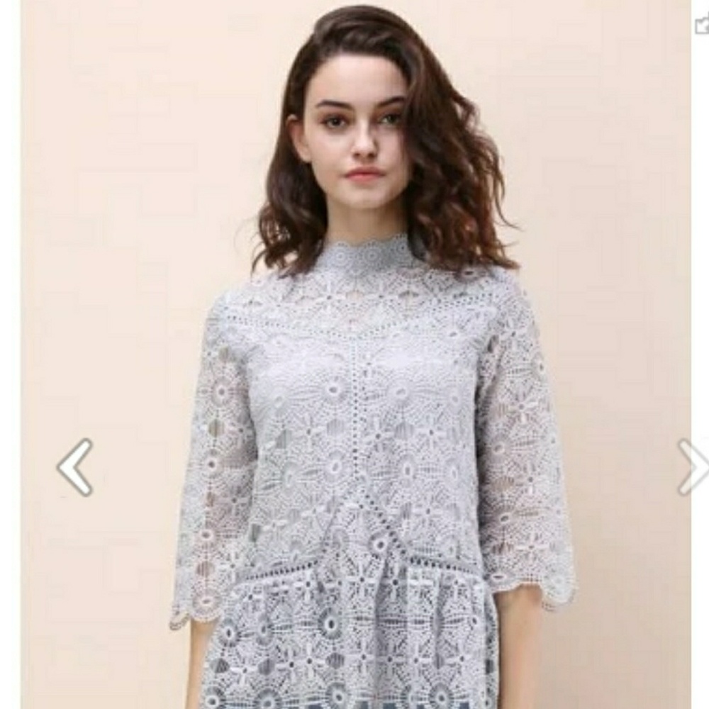 Art of Crochet Top in Grey (Never Worn)