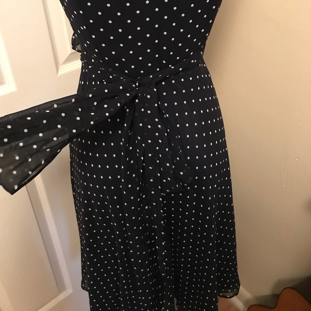 Ralph Lauren Navy Blue/ White Polka Dot dress