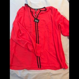 Poppy red/blk blouse for sale