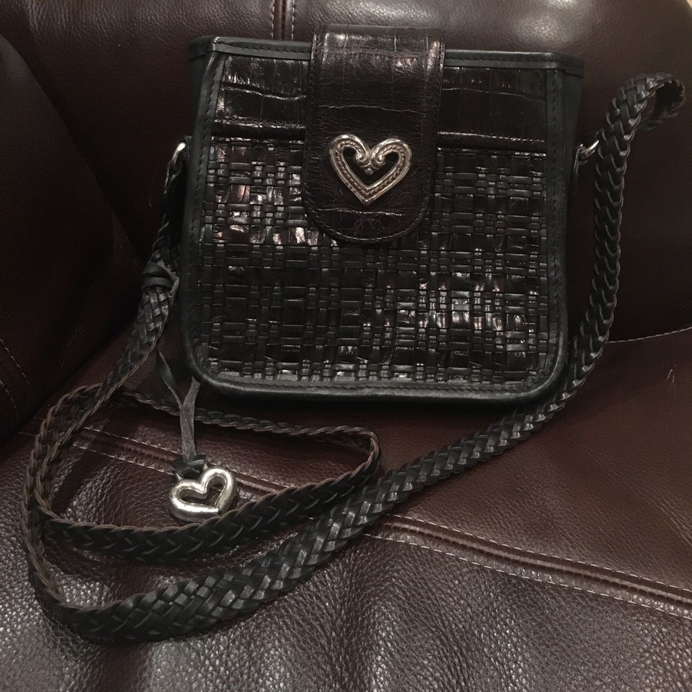 Brighton Black Leather Crossbody Bag