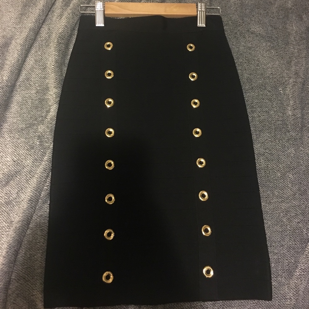 Bebe black Bandage mini skirt
