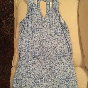Blue Sleeveless Cut Out Back Shift Dress