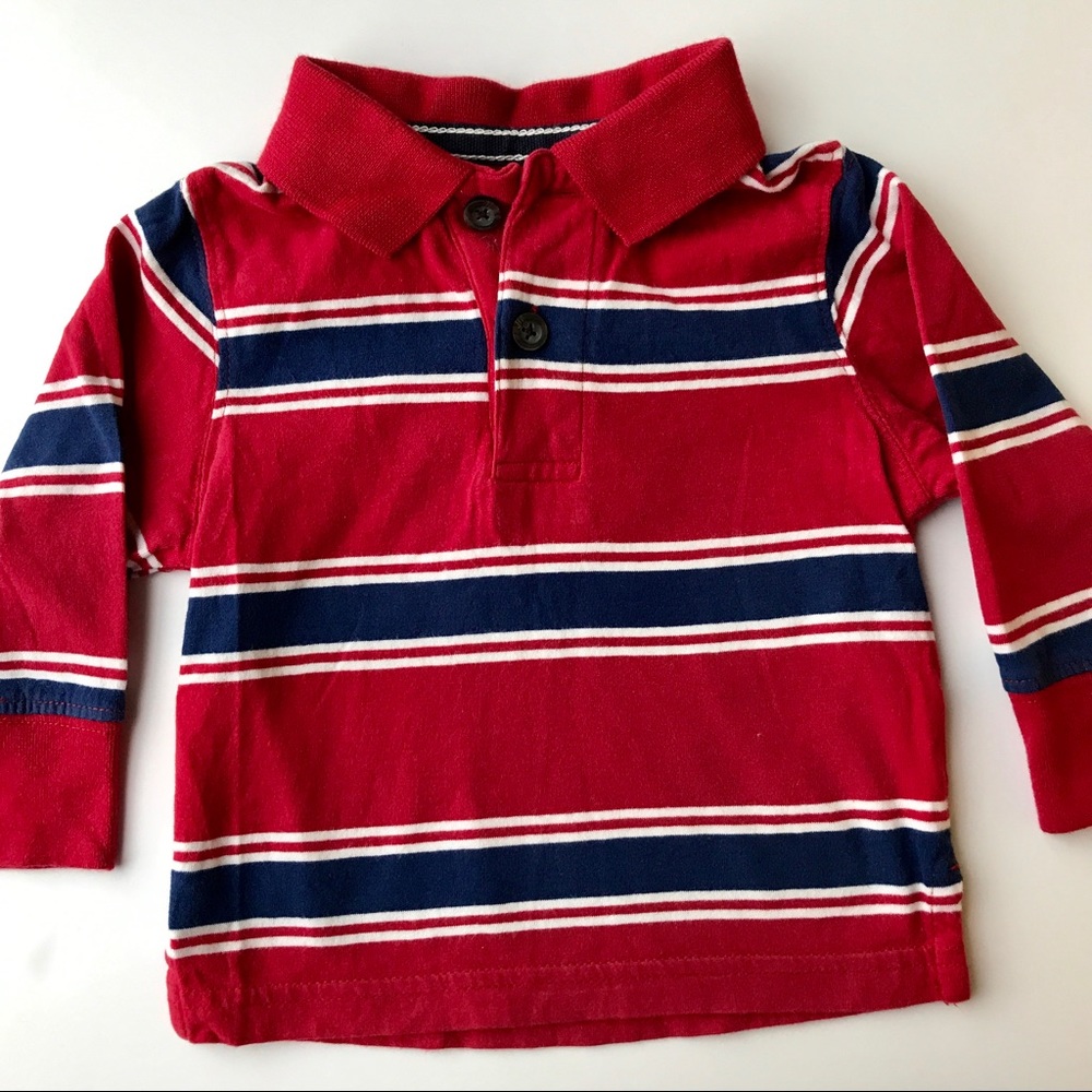 Children's Place Rugby Stripe Long Sleeve Polo