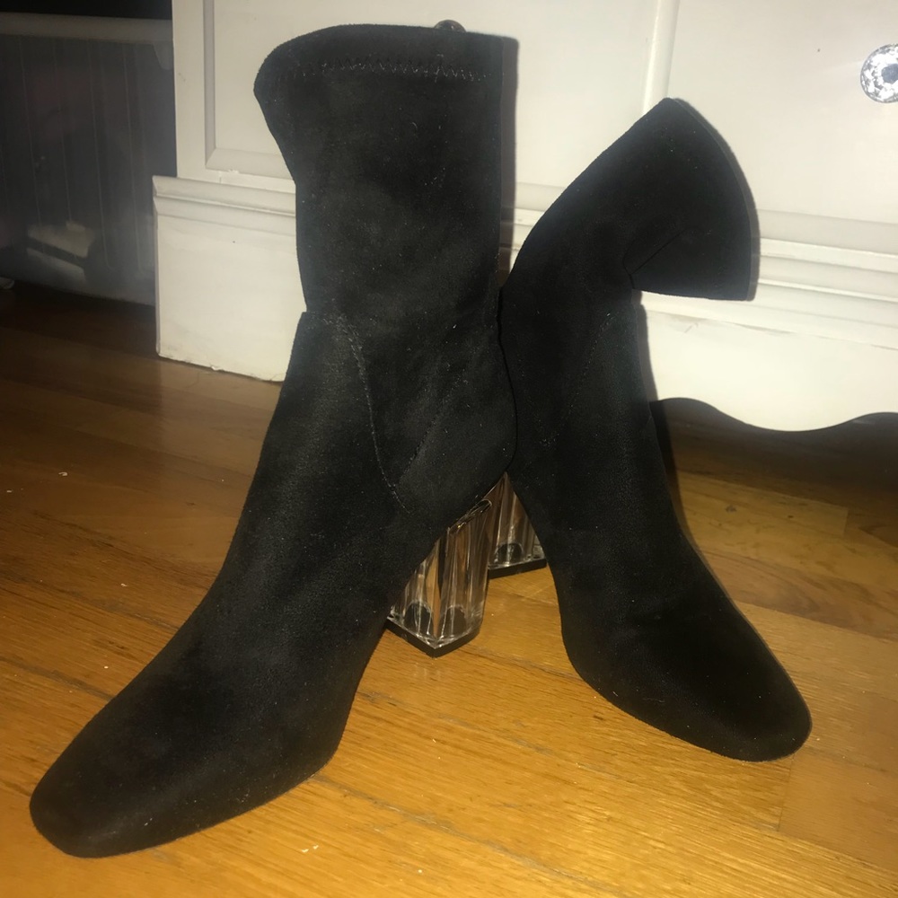 Black suede booties