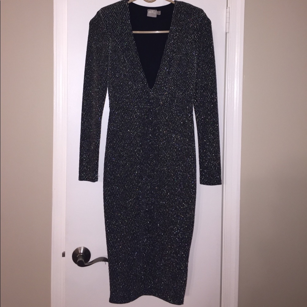 ASOS sparkling silver and black dress