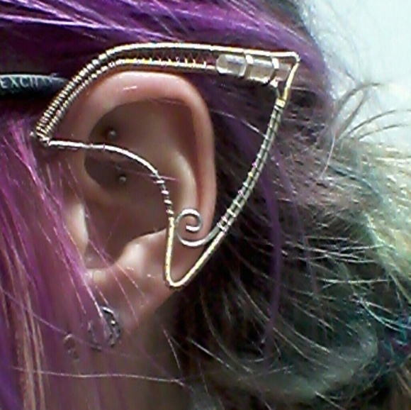 Mermaid Wire Wrapped Earcuffs - Picture 2 of 6