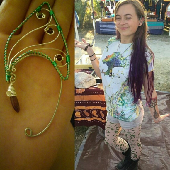 Mermaid Wire Wrapped Earcuffs - Picture 3 of 6