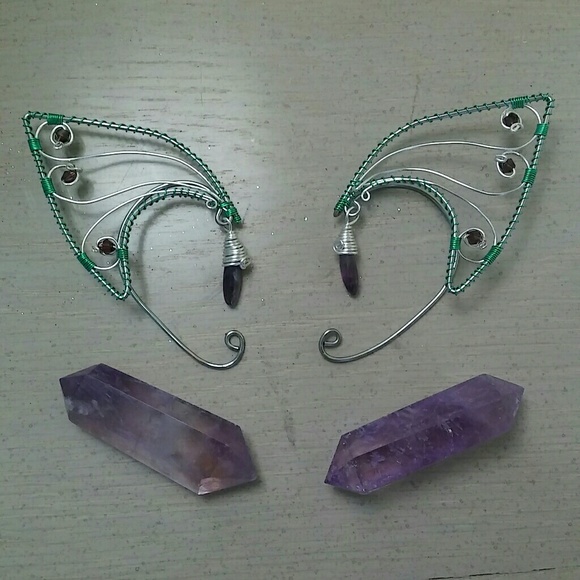 Mermaid Wire Wrapped Earcuffs - Picture 6 of 6