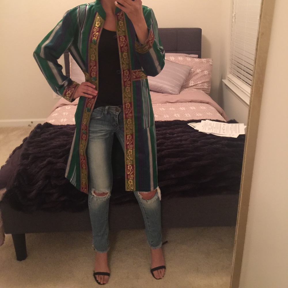 Festive long lightweight coat blazer