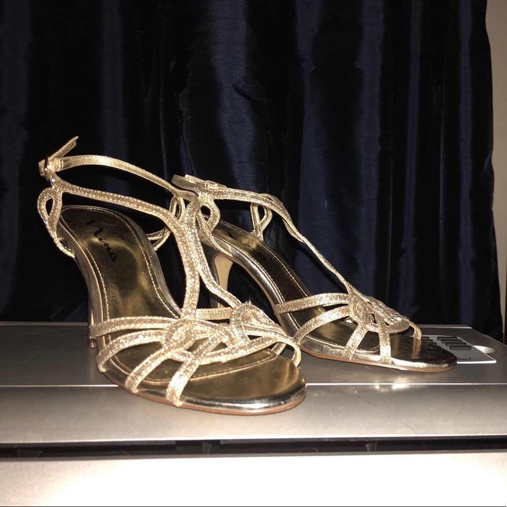 Gold dress shoes