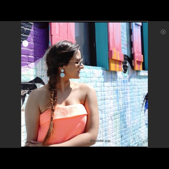 💕NWT BEADED BALL DROP EARRINGS! BLUE AND YELLOW! - Picture 3 of 8