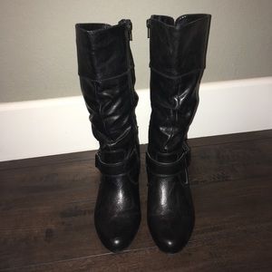 Mid Calf Black Boots