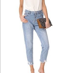 DL1961 Goldee High Rose Tapered Jean in Plunge