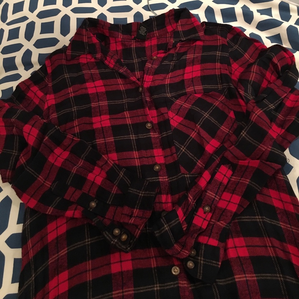 Plaid flannel tunic dress