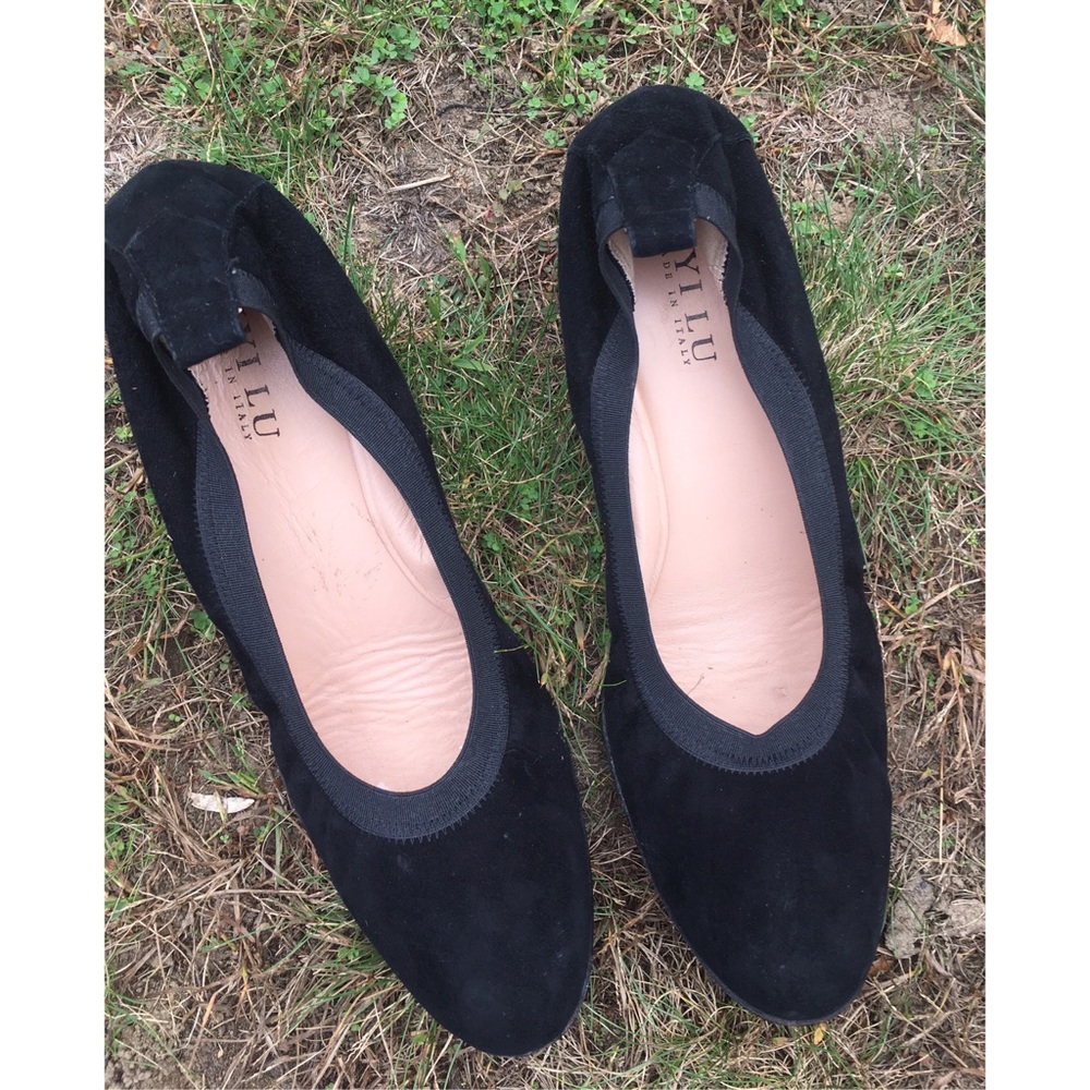 ANYI LU almond Toe Suede/Patent Wedge-Sz42/10,5 - Picture 3 of 3