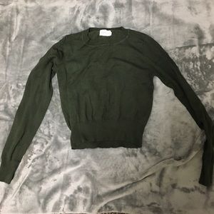 Olive green cropped sweater