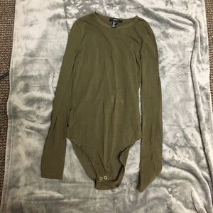 Olive green f21 bodysuit