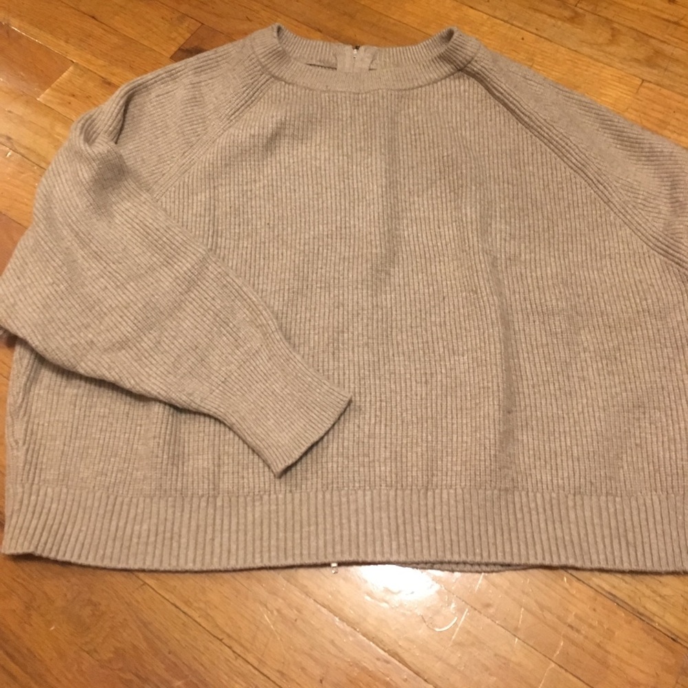 Zara Knit Beige Sweater w/Back Zipper