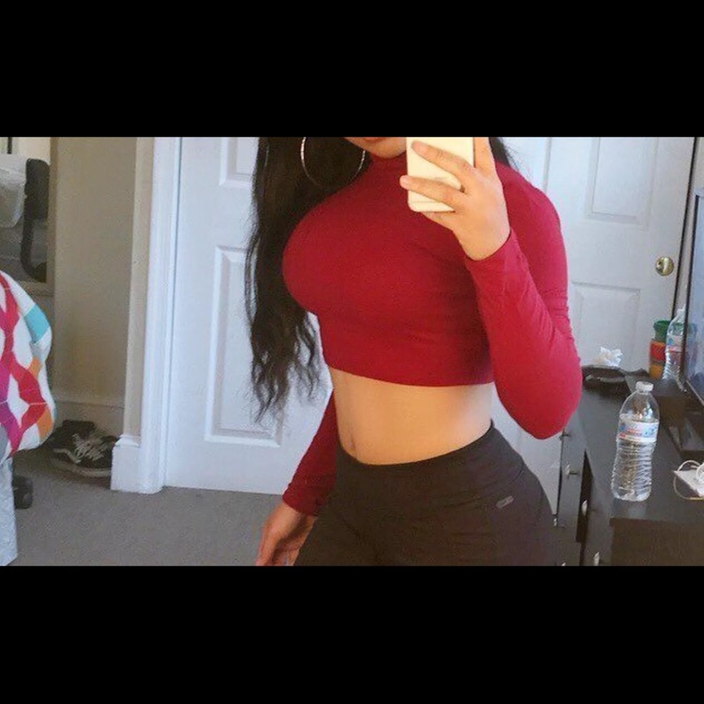 Forever 21 burgundy Crop Top