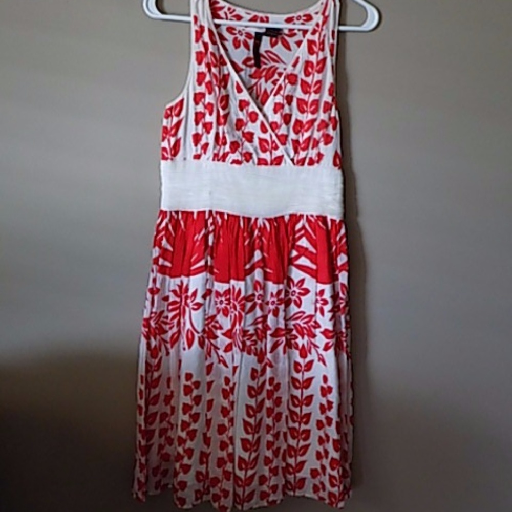 Red and White Patterned Dress