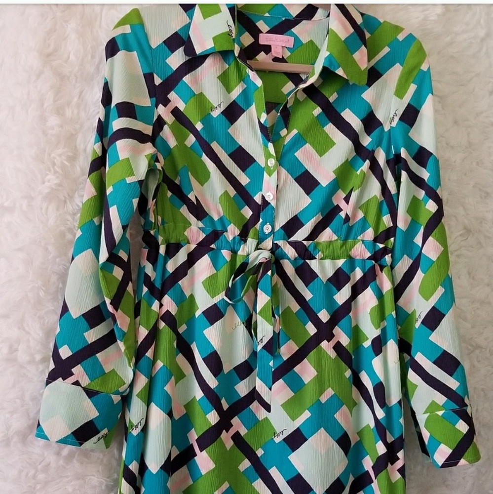 LILLY PULITZER SHIRT DRESS SIZE 8