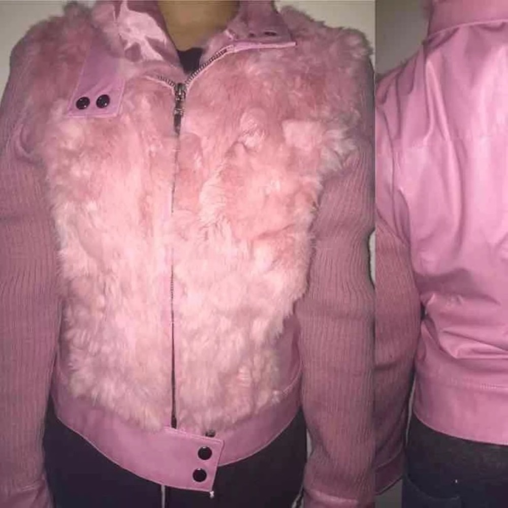 Pink fur jacket