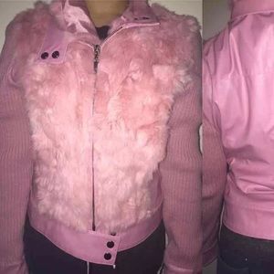 Pink fur jacket