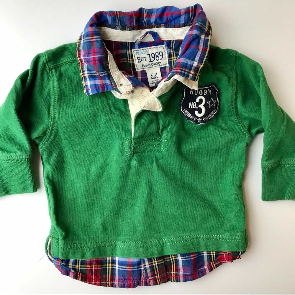 Children's Place Rugby Layered Shirt (Boys 6-9 Mo)