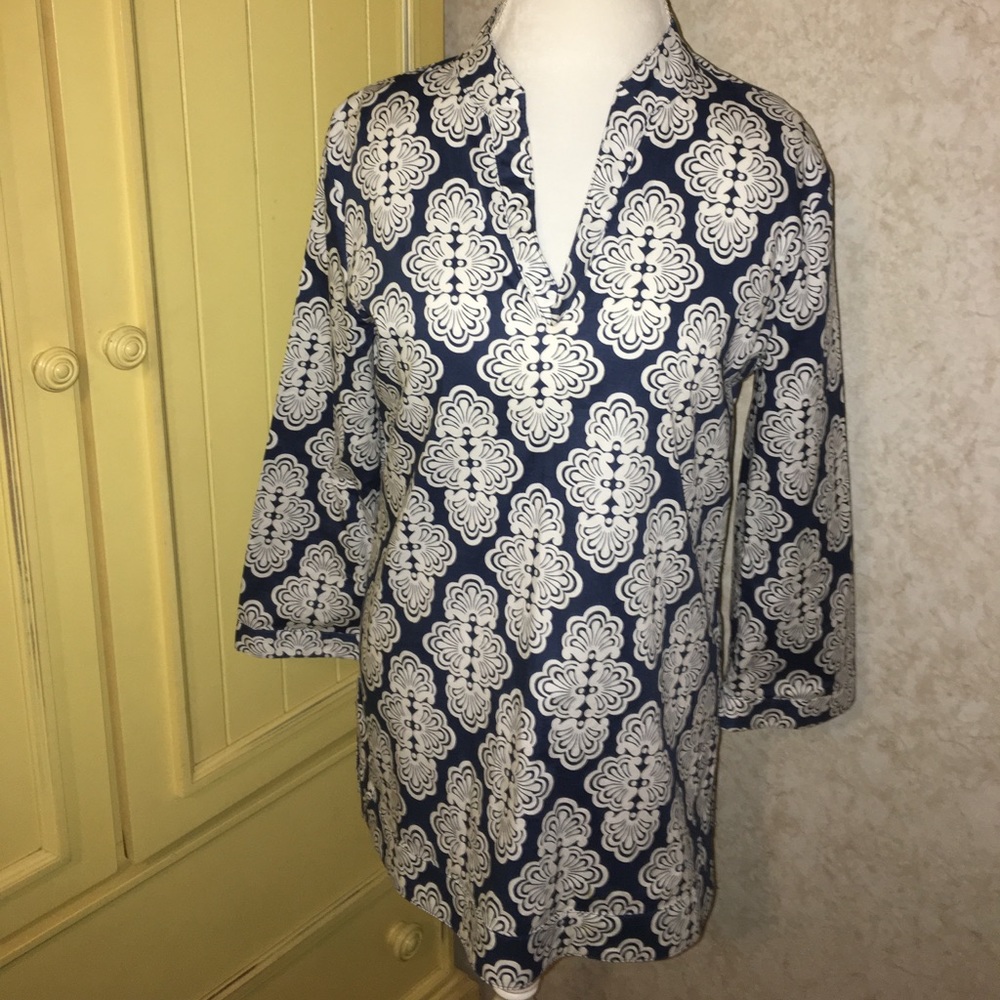 Navy and White Golftini Top