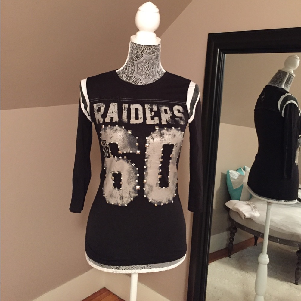 *Rare* Victoria's Secret Pink NFL Raiders 3/4 tee